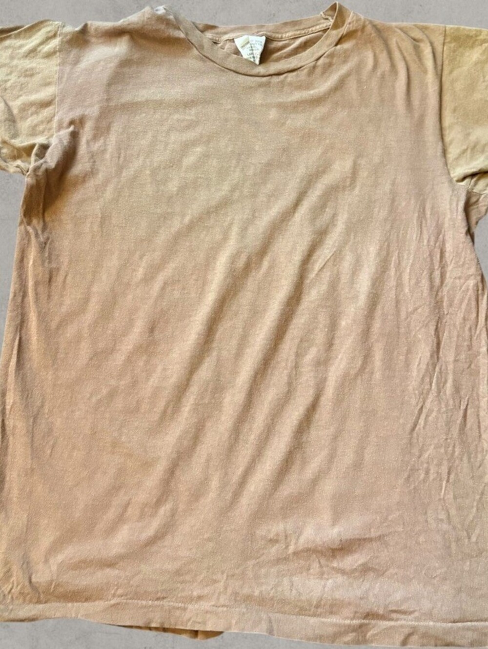 Vintage 80s/90s Blank Minimalist Faded Military Shirt Size Mens Large Tan Beige